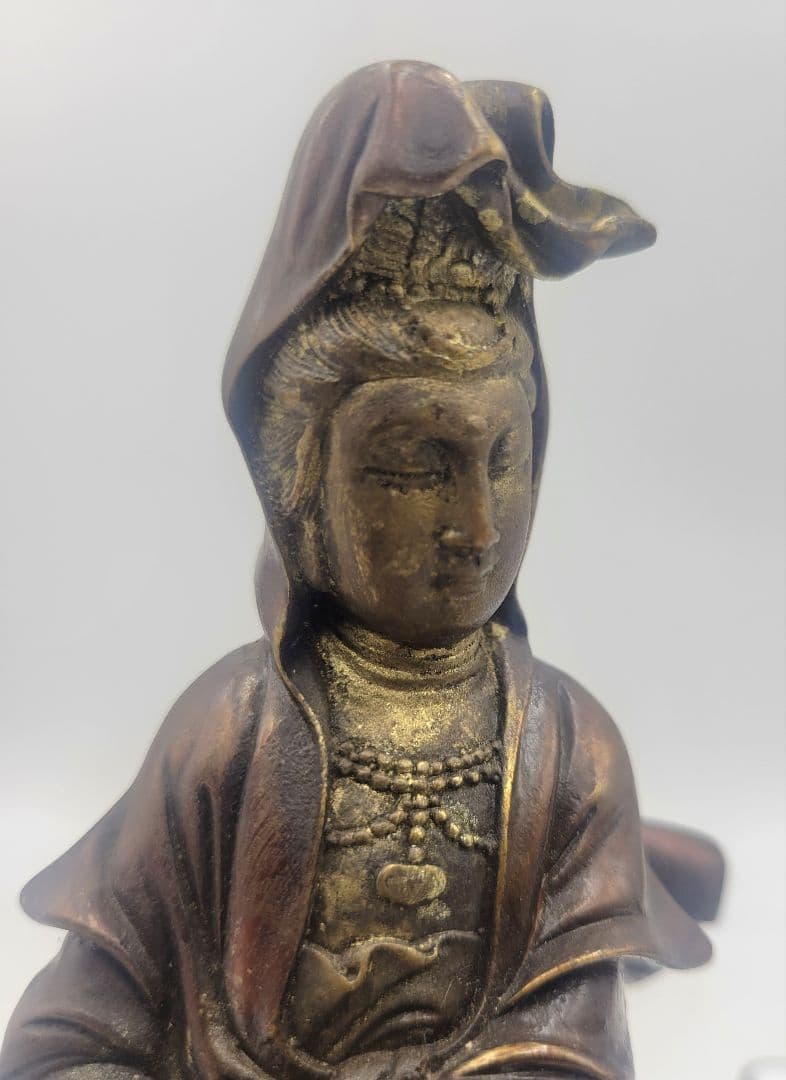 銅製　龍頭観音　仏像　観音像　金属工芸