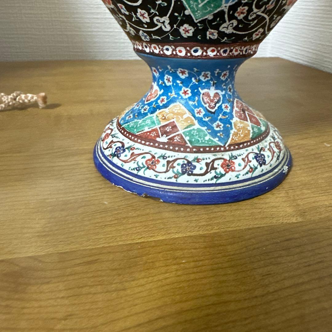 イラン製 ミナカリ 七宝焼 銅製 花瓶 ビンテージ 1970年代 高さ30cm