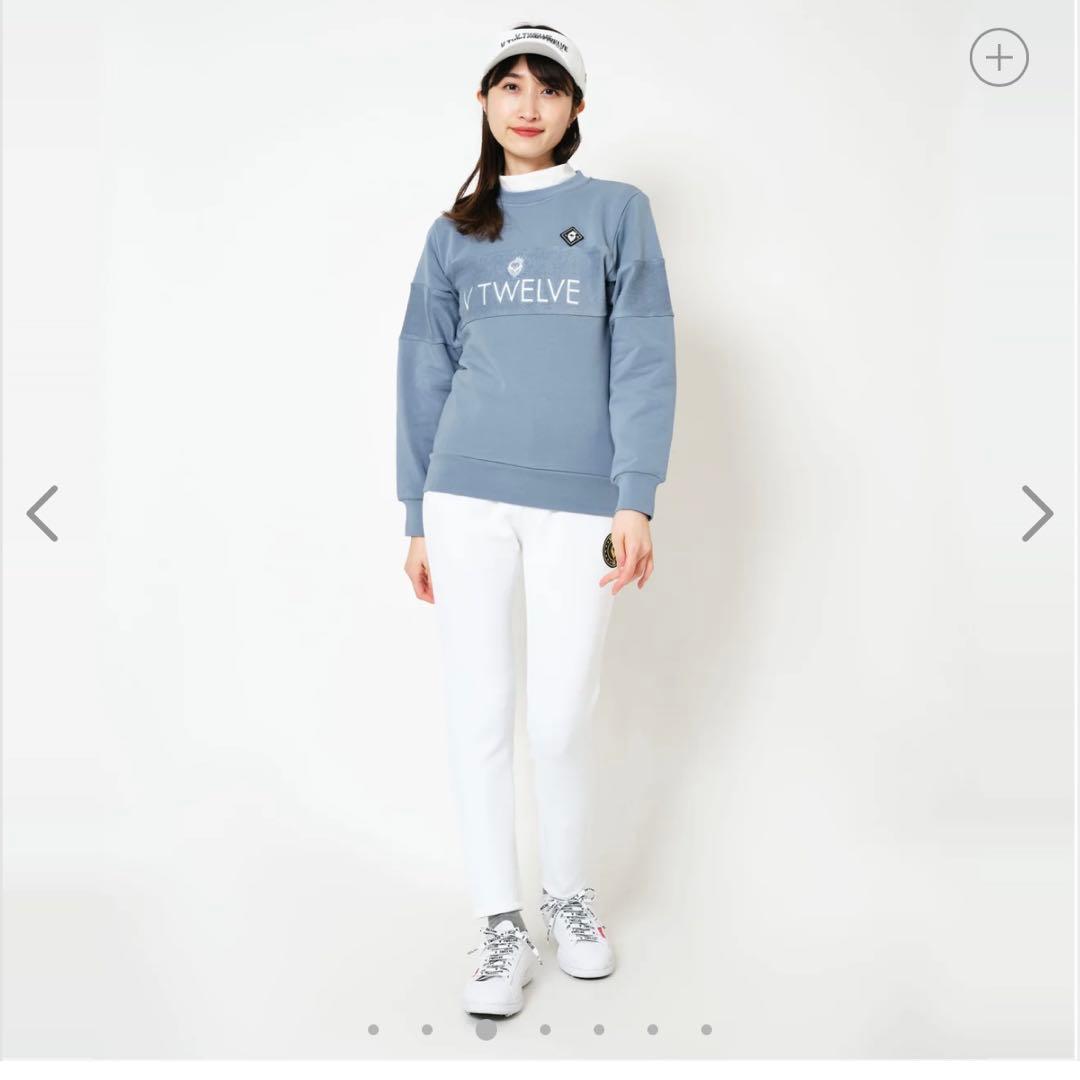 V12 刺繍ロゴ 高機能 裏起毛 ストレッチ長袖スウェット L レディース