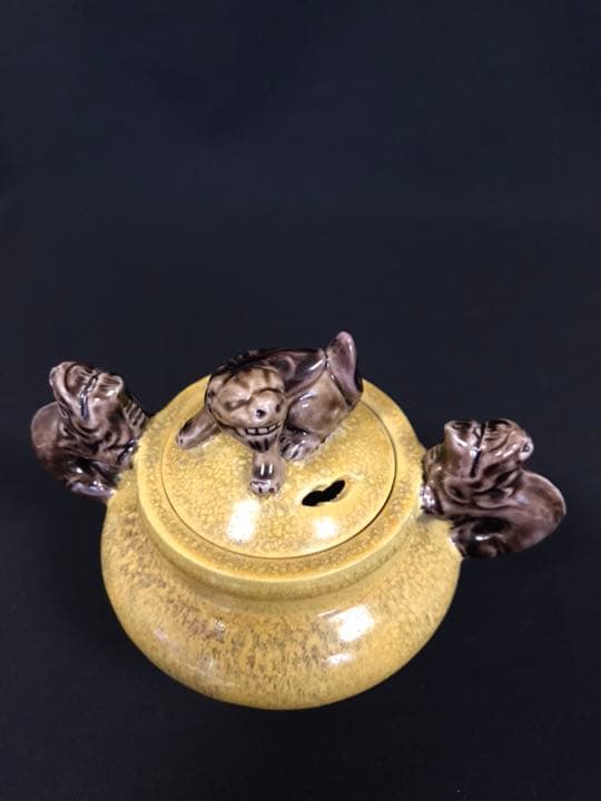 人間国宝 3代目 徳田八十吉(正彦銘)  彩釉香炉13.5㎝ 管理T25