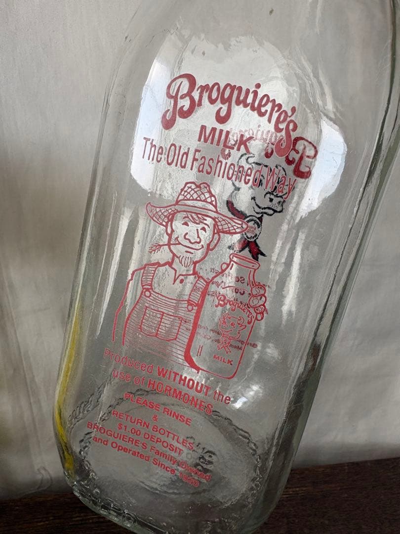 アメリカン雑貨 ビンテージBroqiere's Milk Bottle 牛乳瓶