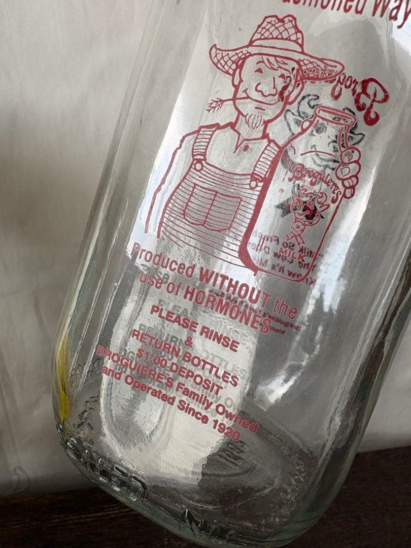 アメリカン雑貨 ビンテージBroqiere's Milk Bottle 牛乳瓶