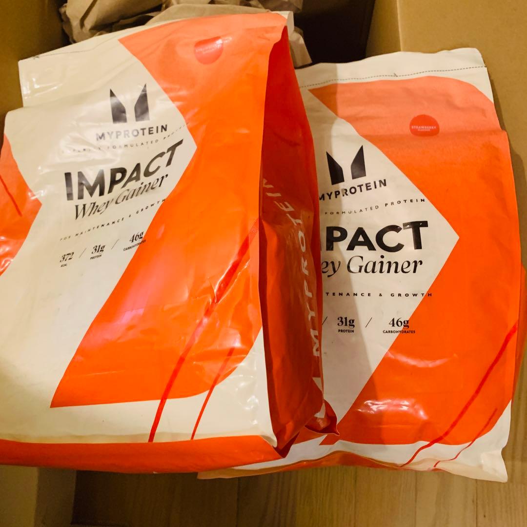 【ワケ アリ】マイプロテイン　ウエイトゲイナー　ストロベリー味　2.5kg×2袋