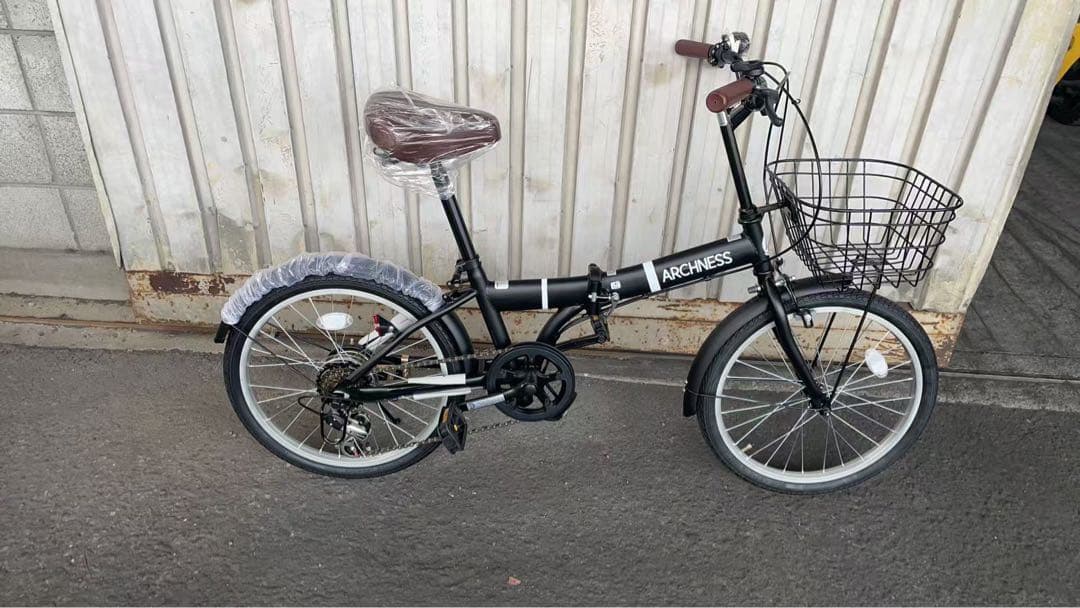 折りたたみ 自転車 20インチ シマノ 6段変速　カゴ鍵