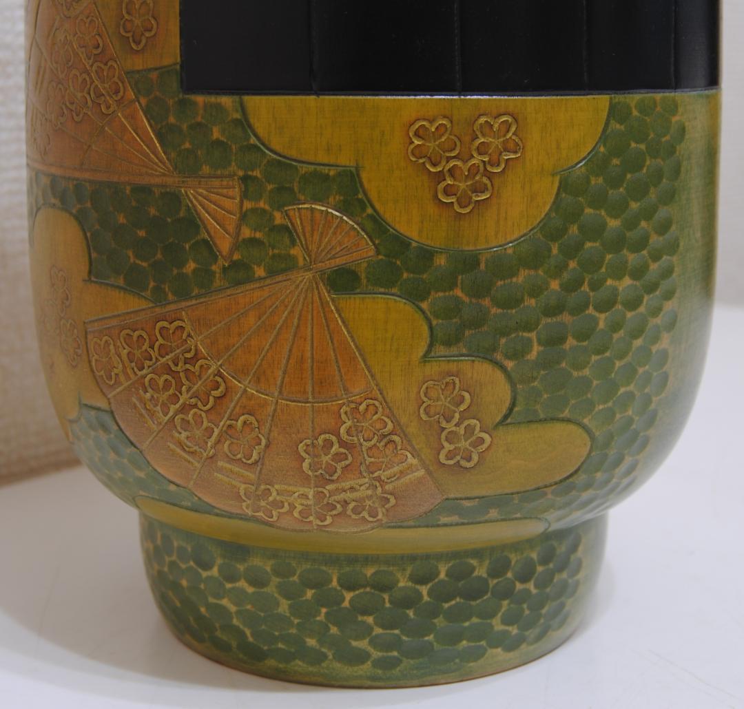 内閣総理大臣賞受賞作家 ★ 吉田多加志 創作こけし「伊勢」 高27㎝ 立札付