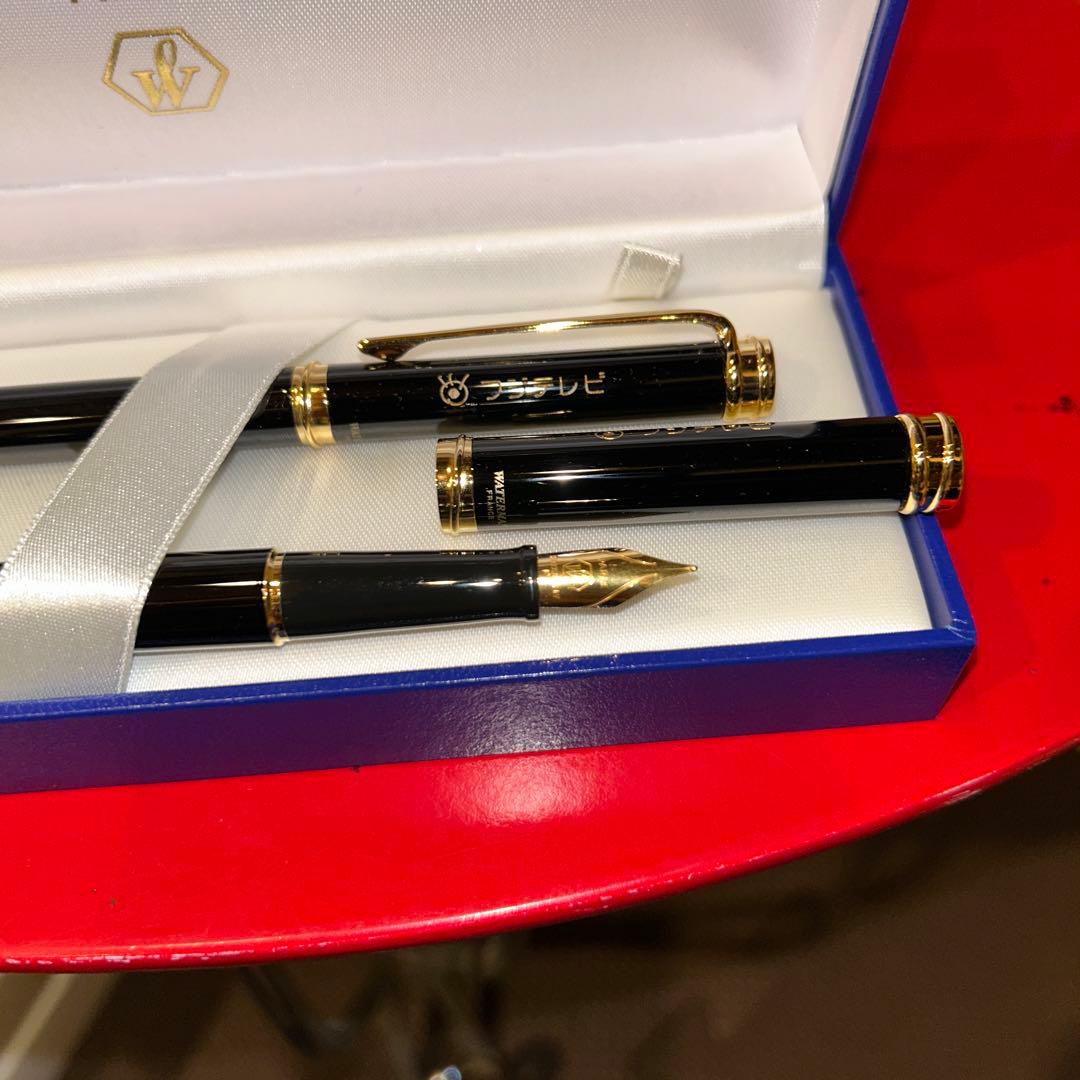 WATERMAN 万年筆　ボールペンセット　黒金フジテレビ