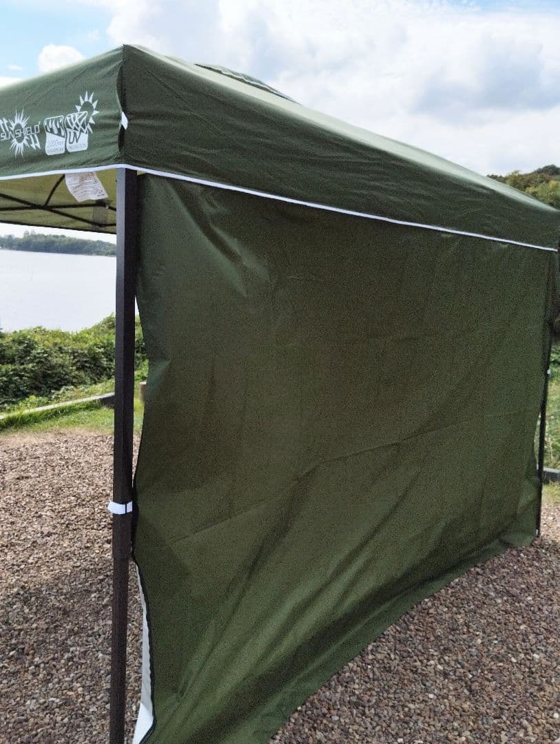 《サイドシート1枚付》3mセンターロック強化版スチール ワンタッチタープテント