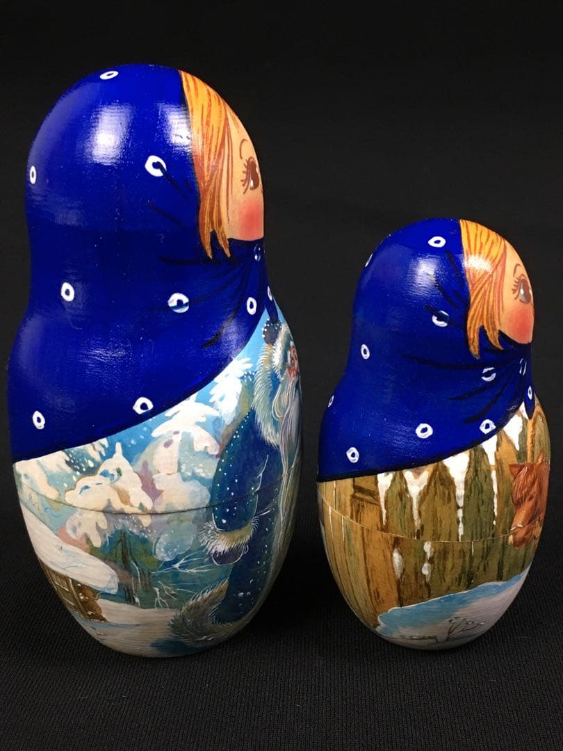 S307マトリョーシカ「モロスコ」7組 ジャンナ・ニコラエワ作 ロシア民芸