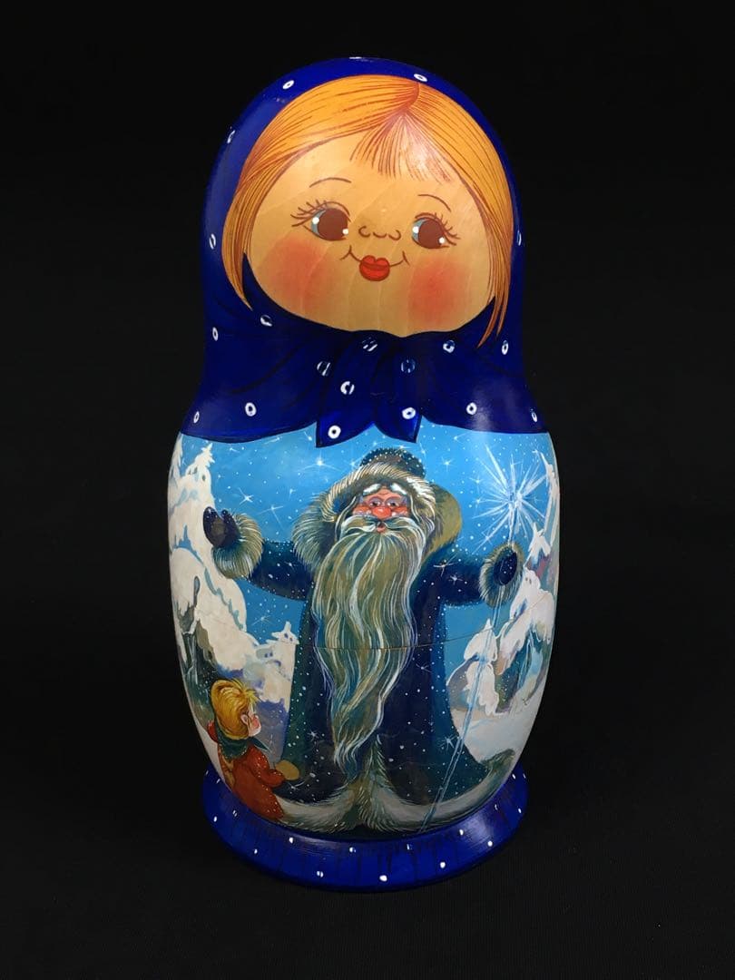 S307マトリョーシカ「モロスコ」7組 ジャンナ・ニコラエワ作 ロシア民芸