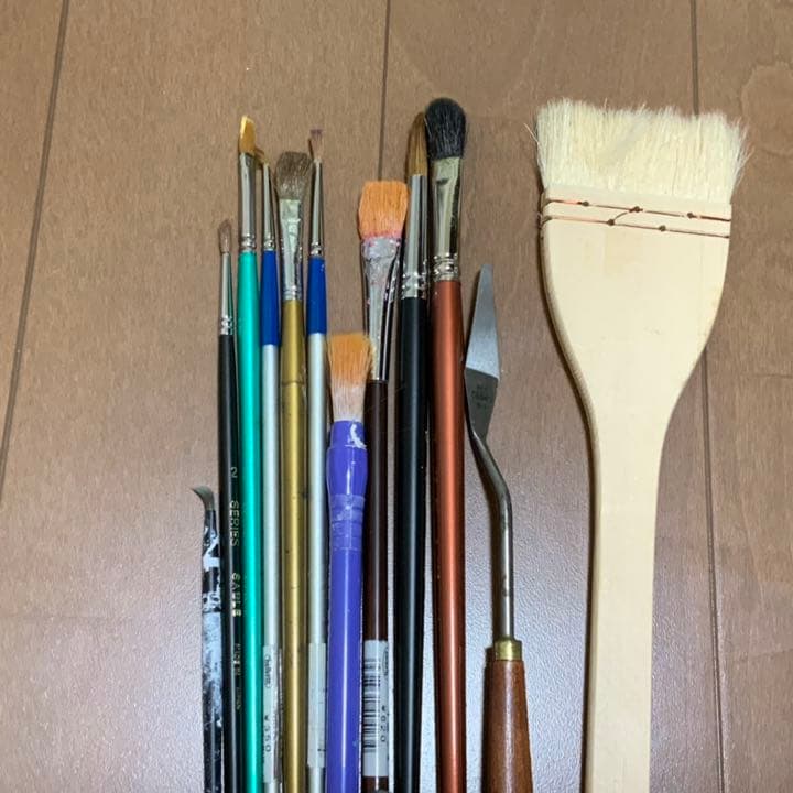 【購入前にコメント必須】ホルベイン油絵の具12色　アクリル絵の具26色　筆11本