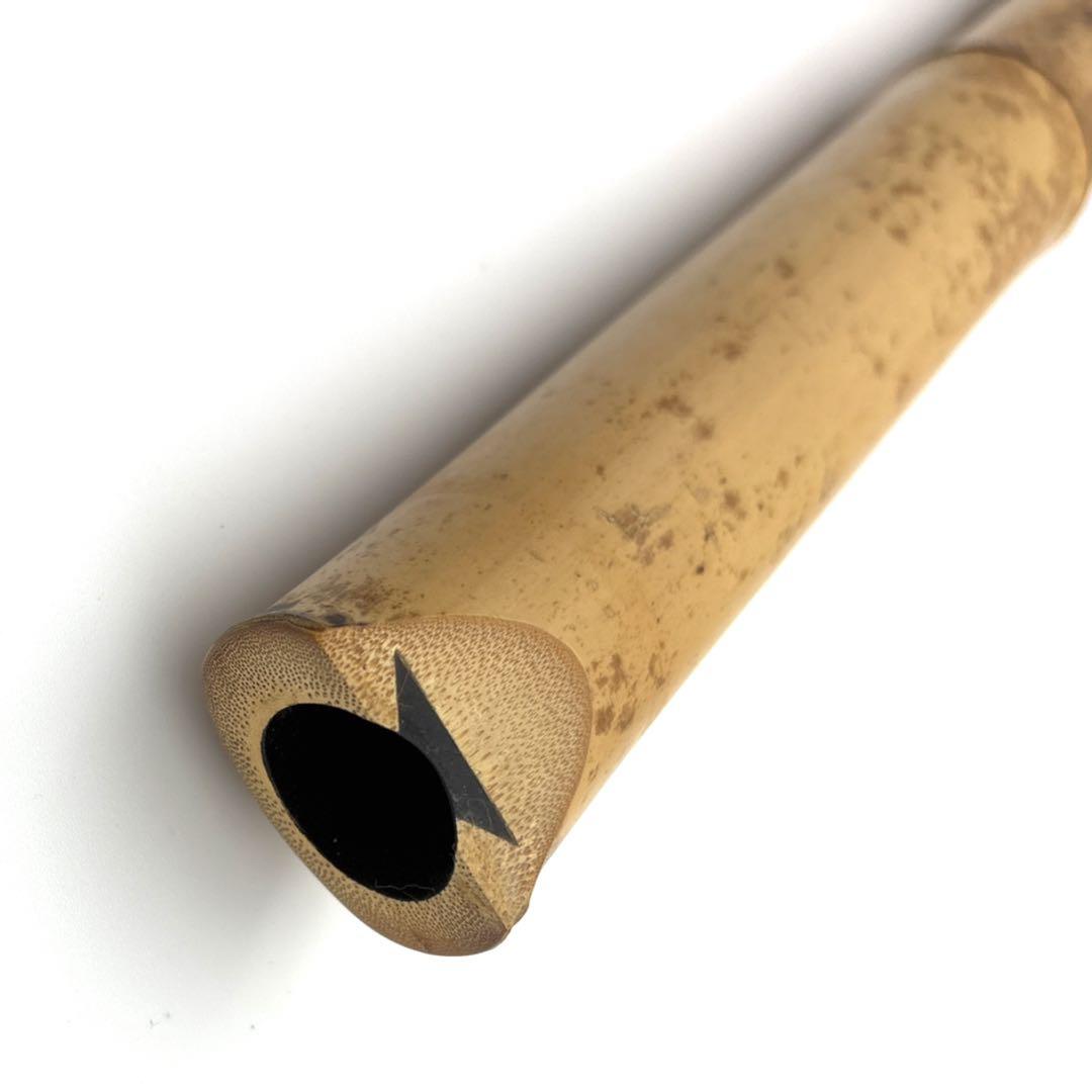 【美品】尺八　琴古流　バチ型　銘あり　竹治　1尺6寸　5孔　和楽器　唄口五号