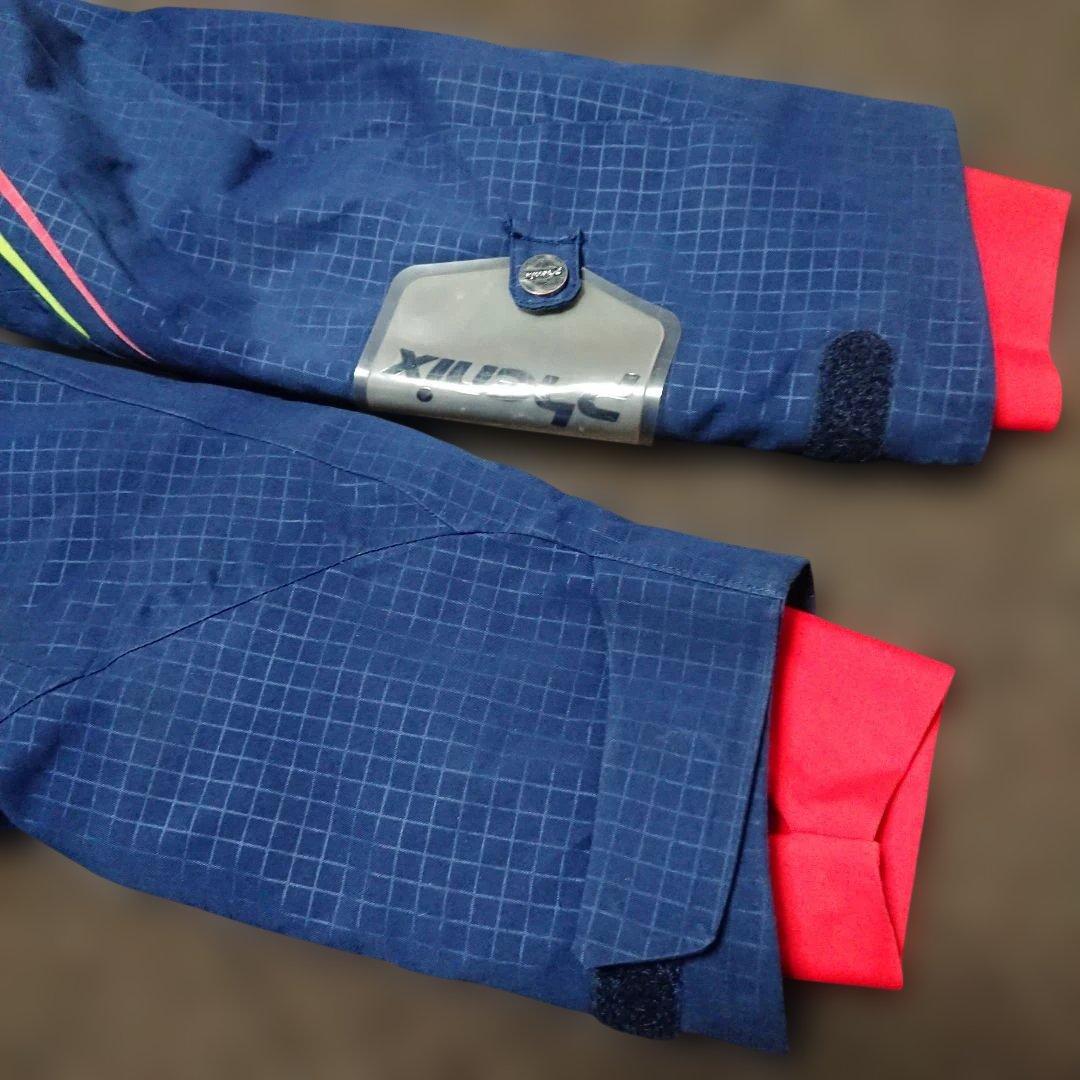 送料無料【Phenix】ネイビー格子柄スキーウェア上下セット 上S下M