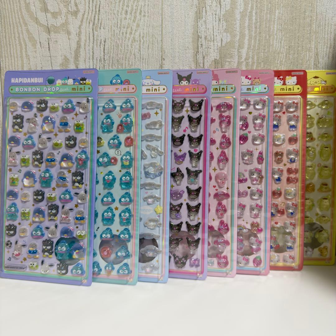 【正規品】ボンボンドロップシール　ミニ　サンリオ　はぴだんぶい　8種類　セット