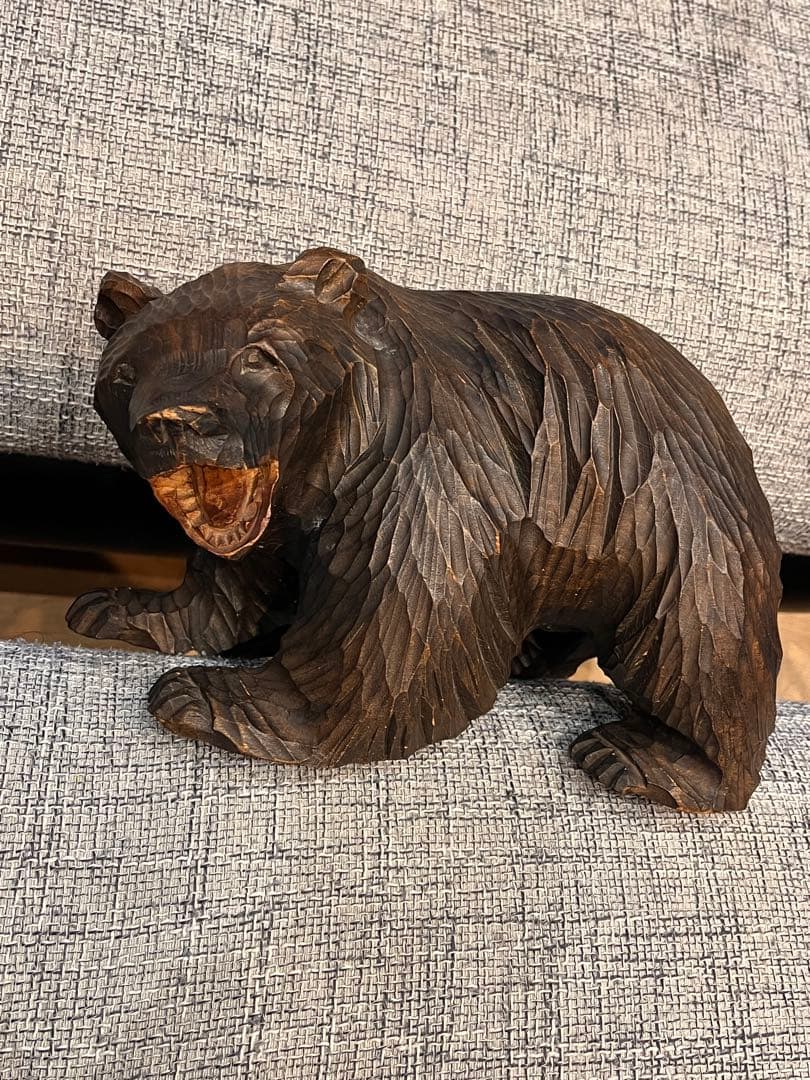 【希少】アンティーク 木彫りの熊 北海道 アイヌ ヴィンテージ 80年以上前
