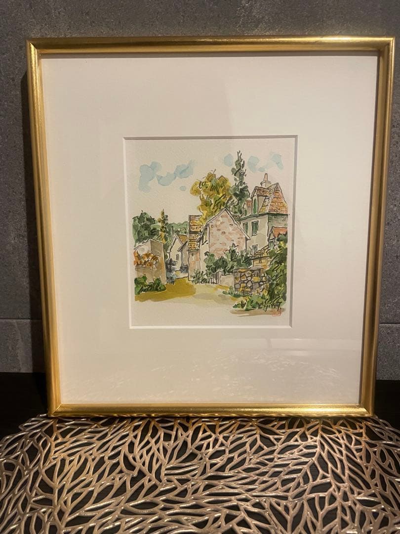 田辺栄次郎　「ラ•シャターの街角」オリジナルリトグラフ　絵画　限定　ギャラリー