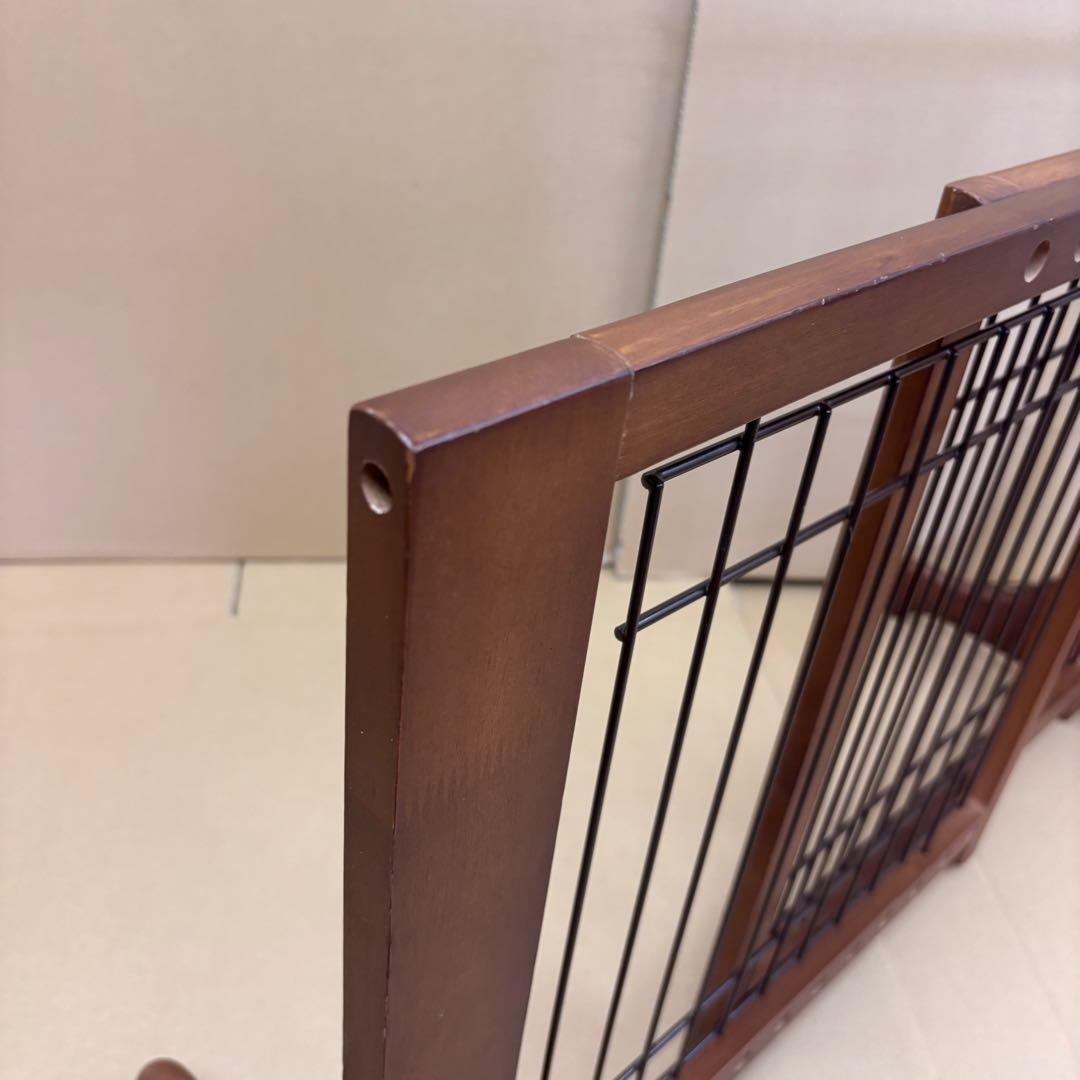 Petio 木製置くだけゲート ダークブラウン