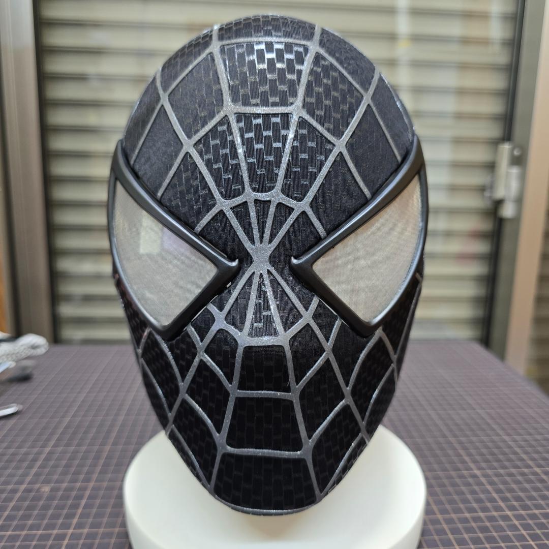 スパイダーマン　マスク　コスプレ　1/1サイズ　 3D シェルマスク　black