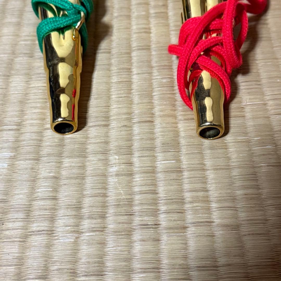 チアホーン 4連ホーン　金属製　2個セット　ゴールド　サッカー　フットサル　応援