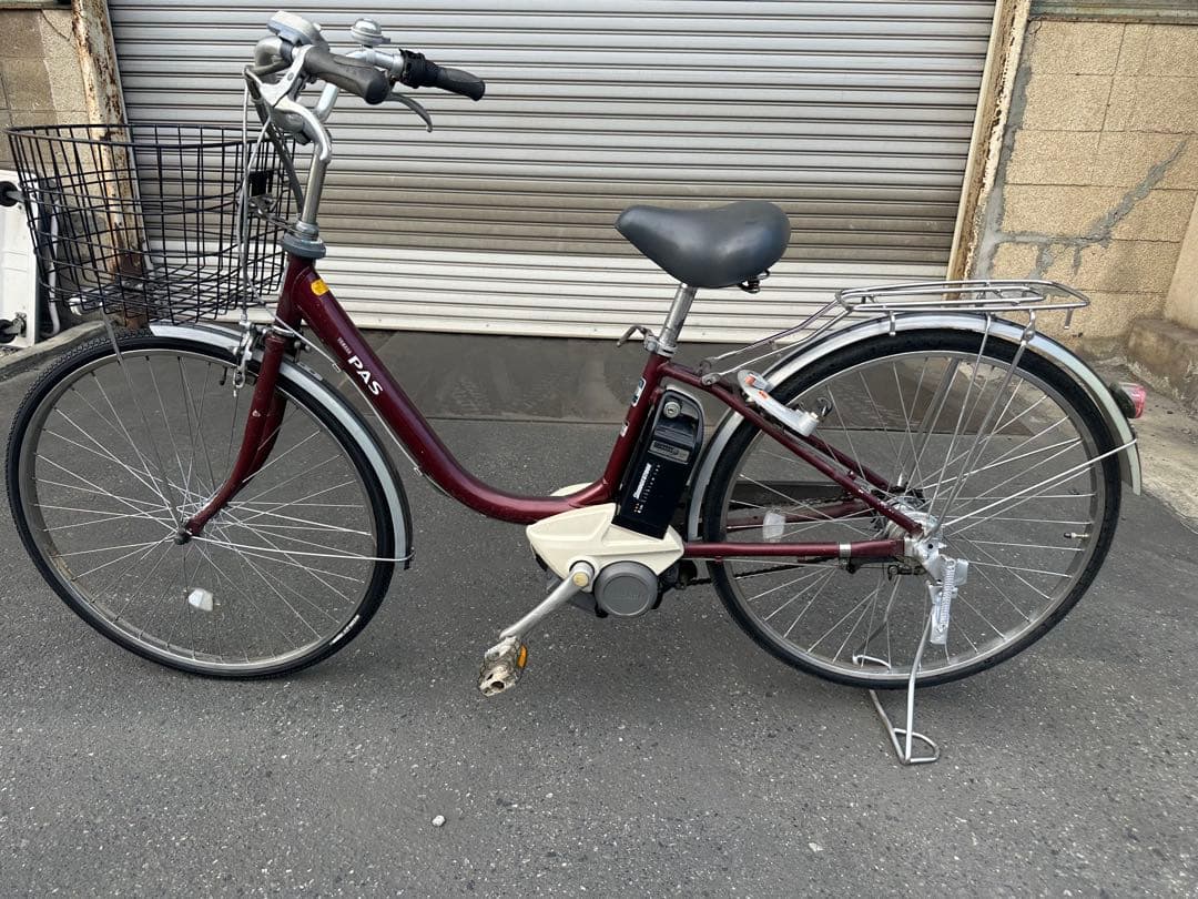 電動アシスト自転車 ワインレッド 26インチ