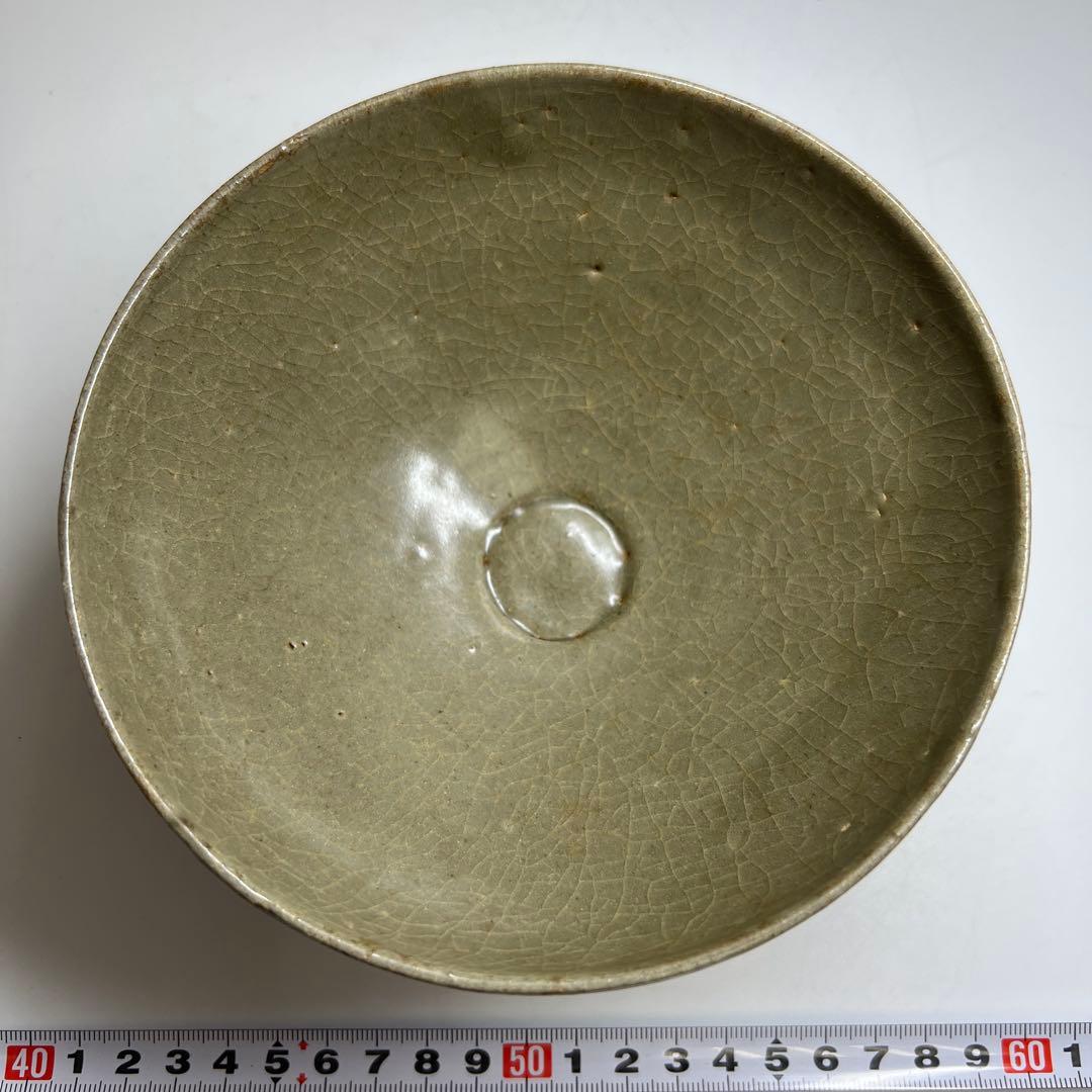 16世紀高麗青磁　蓮陽刻文鉢　口径16㎝　東Y7-1003☆2F