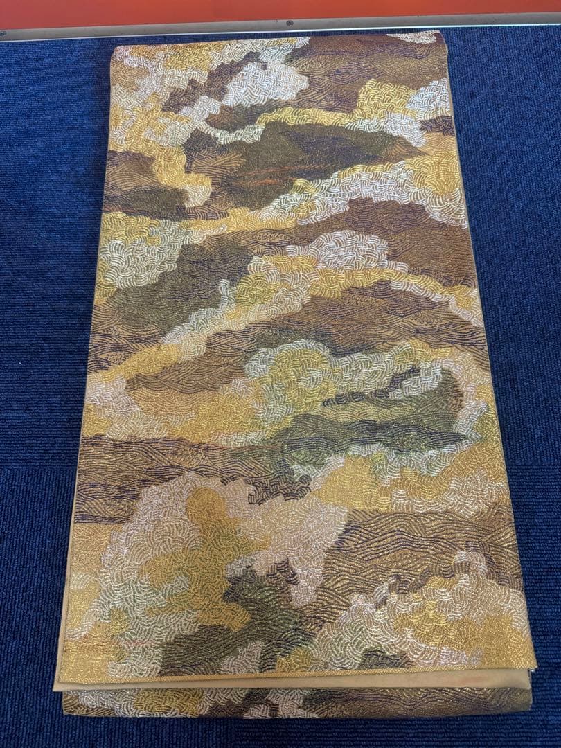 1920 袋帯 古代彫金紋  西陣織   金糸　高級上質上品　約440cm未使用