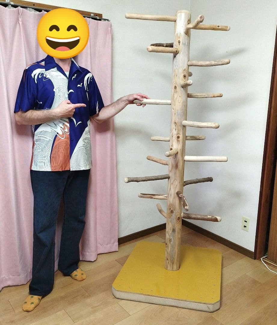 【大型鳥さん用】179.5cm眺め抜群♬ドッシリ重いバードスタンド