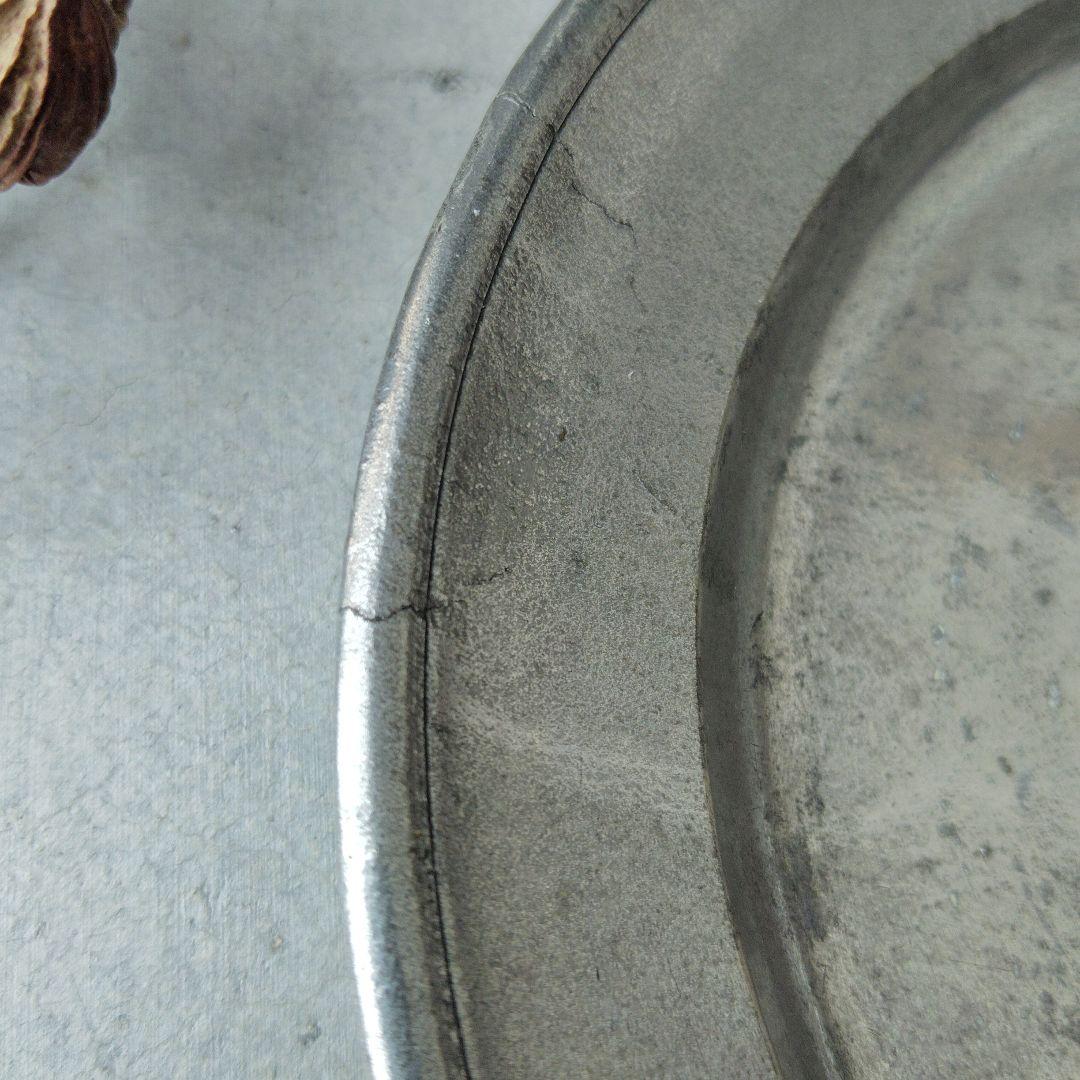 ピューター　エタンプレート　フランス　アンティーク　丸皿