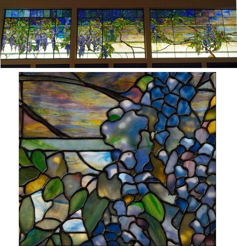ルイスCティファニー ステンドグラス Transom藤の欄間グラスマスターズ社