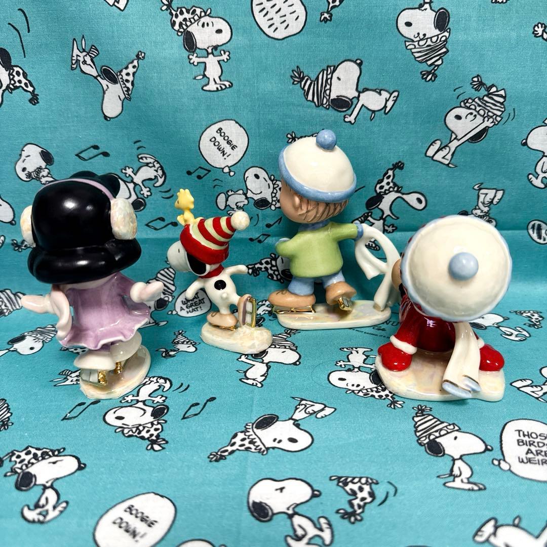 スヌーピー LENOX 陶器 海外 置物 スケート 4点セット