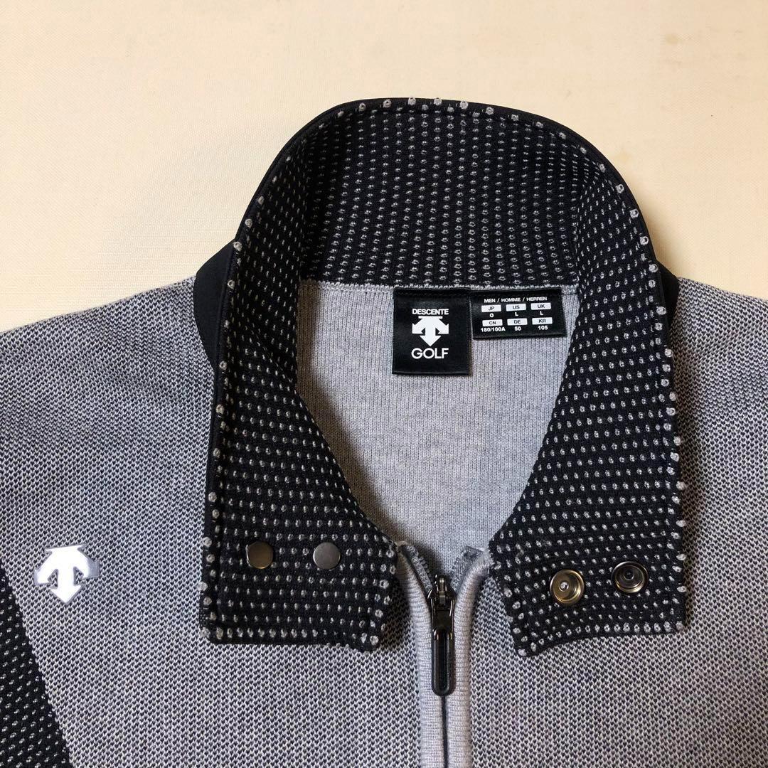 デサントゴルフ ダブルジャカードセーター ジャケット グレー Oサイズ