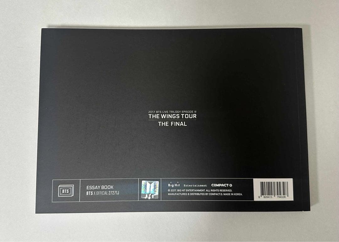 WINGS TOUR FINAL 公式 エッセイブック　ソクジン　JIN