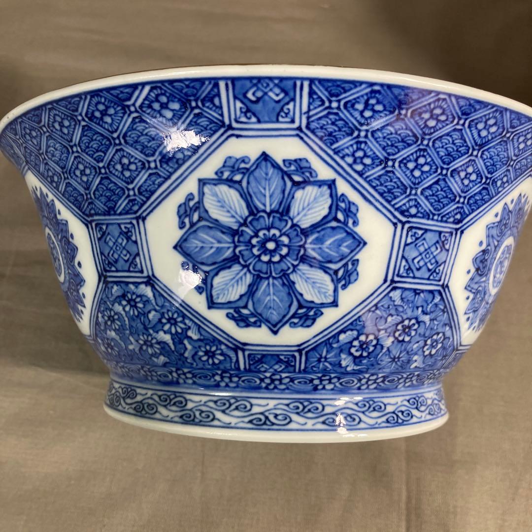 【源右衛門】古伊万里の伝統　日本名窯　舘林源右衛門作　染錦花唐草龍鳳凰見込文　鉢