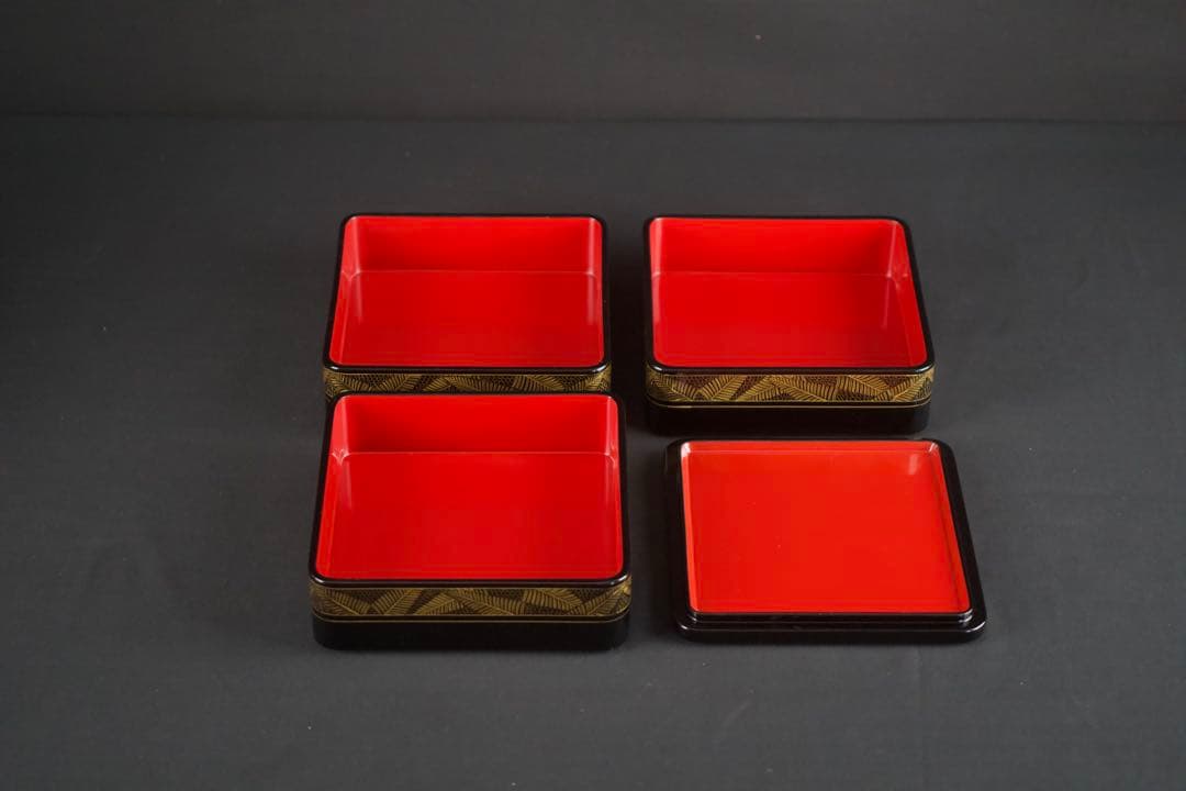 輪島塗 三段 重箱 共箱 漆器 未使用 美品