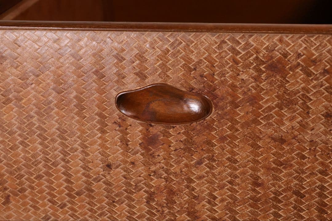 平安 象彦造 桑 網代 角形 火鉢 一対 幅32cm 古民具 木製【MB105】