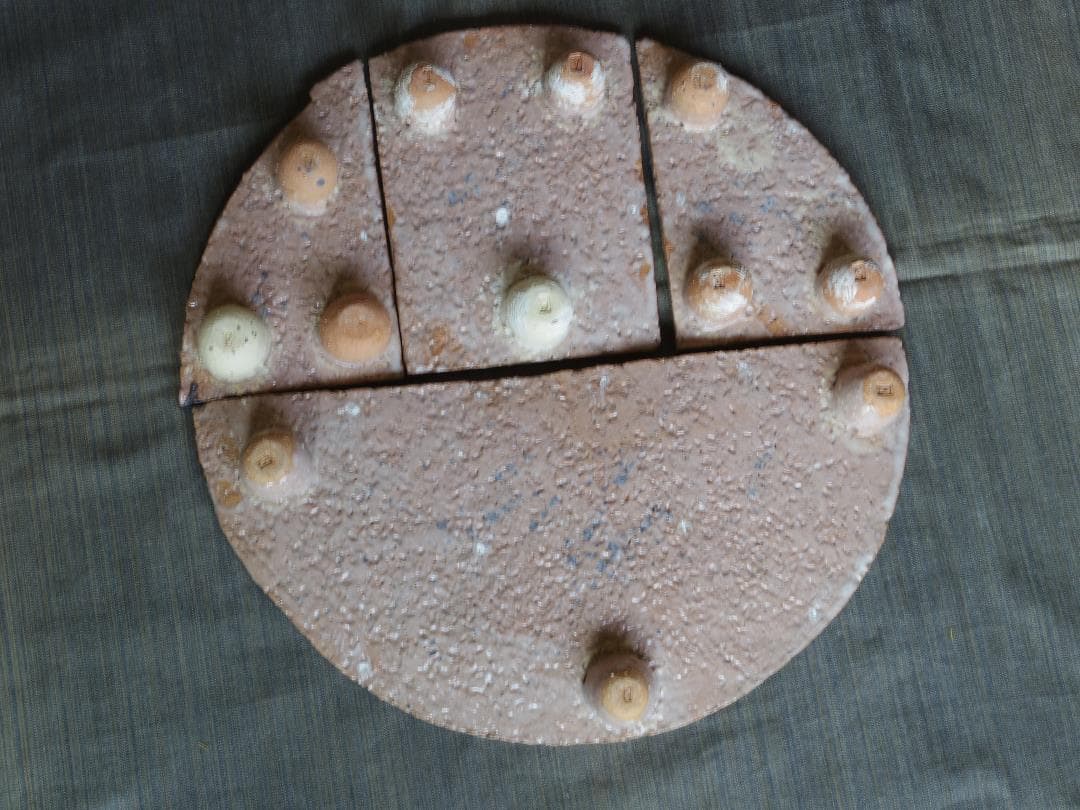 超希少作★アロンサイス★足付組超大皿（４５ｃｍ）★共布・栞