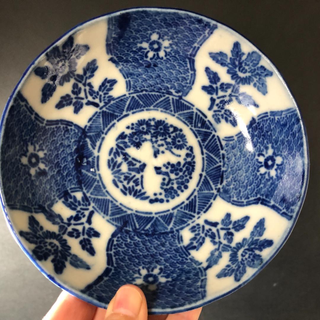 印判　なます皿　なます鉢　紙刷り印判　可愛い花文様　５客　和食器　料理食器