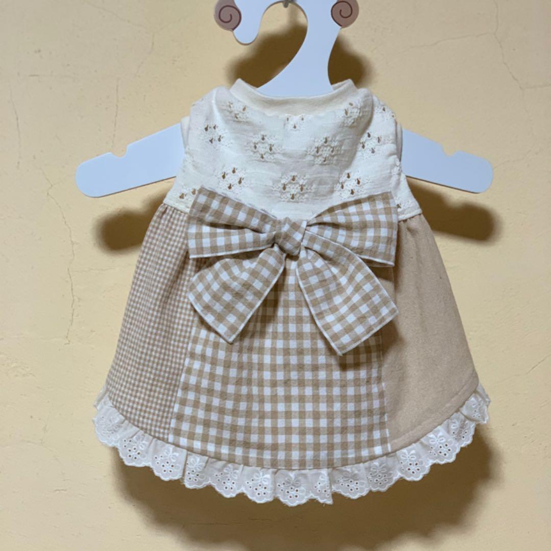 犬服⭐︎ハンドメイド♡リボンワンピース（チェック）