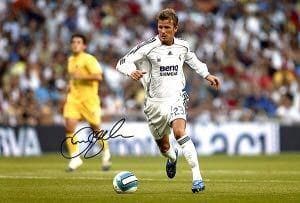 サッカー　デイビッドベッカム　レアルマドリード　証明書付き 直筆サイン入りフォト