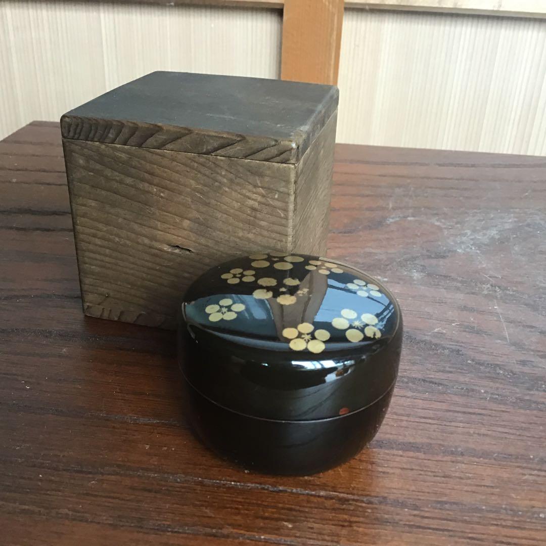 覚々斎在判利写桜香合堀ノ内宗完箱書