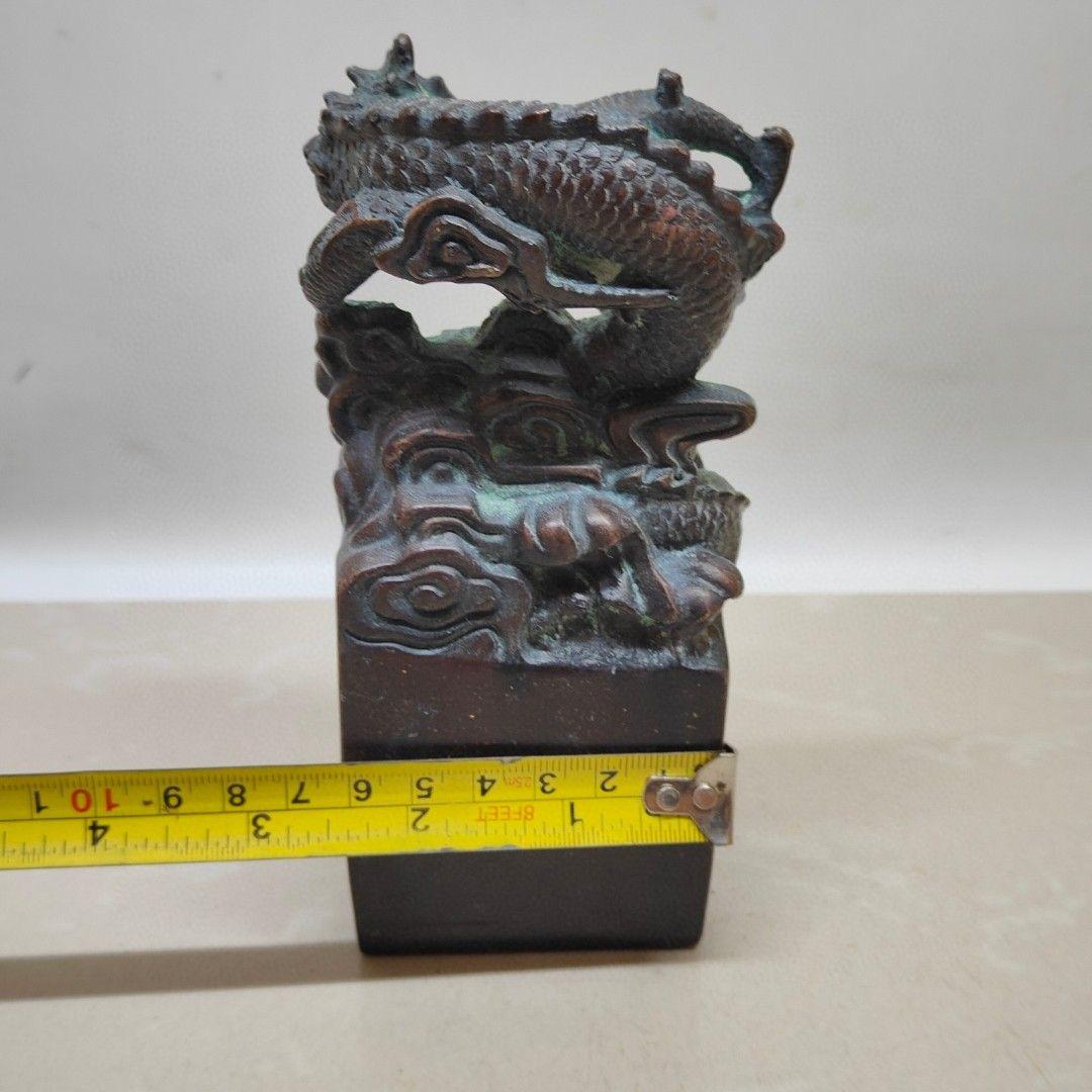 銅制 印章 竜行天下印 書道具 客間博古架 書卓 装飾品 工芸品 置物