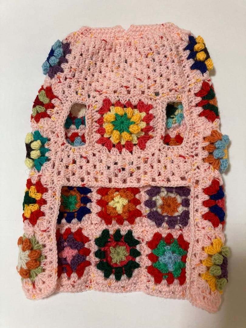 犬服　ニット　オーダー専用　ぷっくりお花のとグラニースクエア