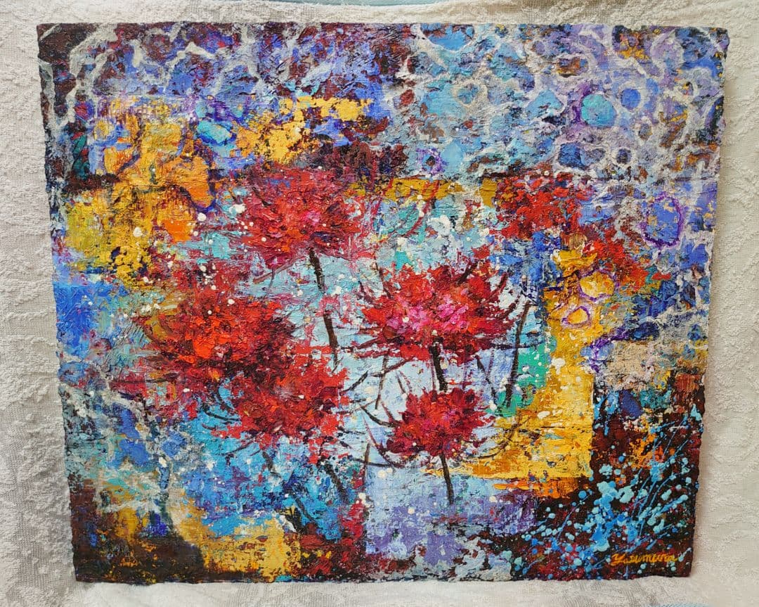 油絵 彼岸花の思い出