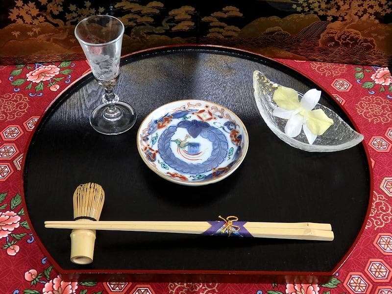 古伊万里　色絵　鳳凰に芭蕉葉の図　手塩皿　５枚　C193AS-VVu