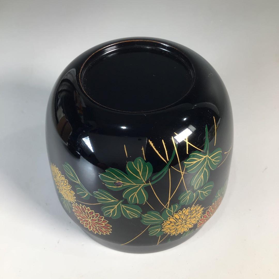 Ｐ２８　N74 　2点‼️棗　『祇雲作』『黒漆塗』『菊蒔絵』　共箱　茶道具