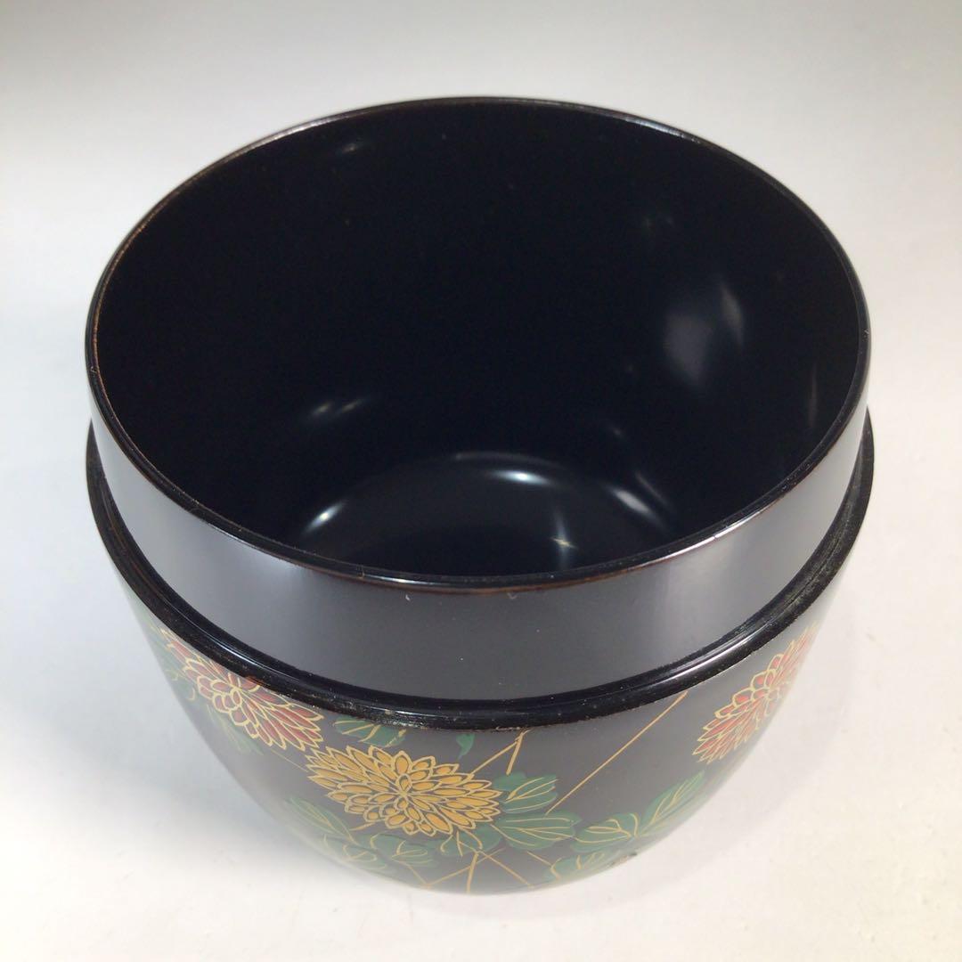 Ｐ２８　N74 　2点‼️棗　『祇雲作』『黒漆塗』『菊蒔絵』　共箱　茶道具