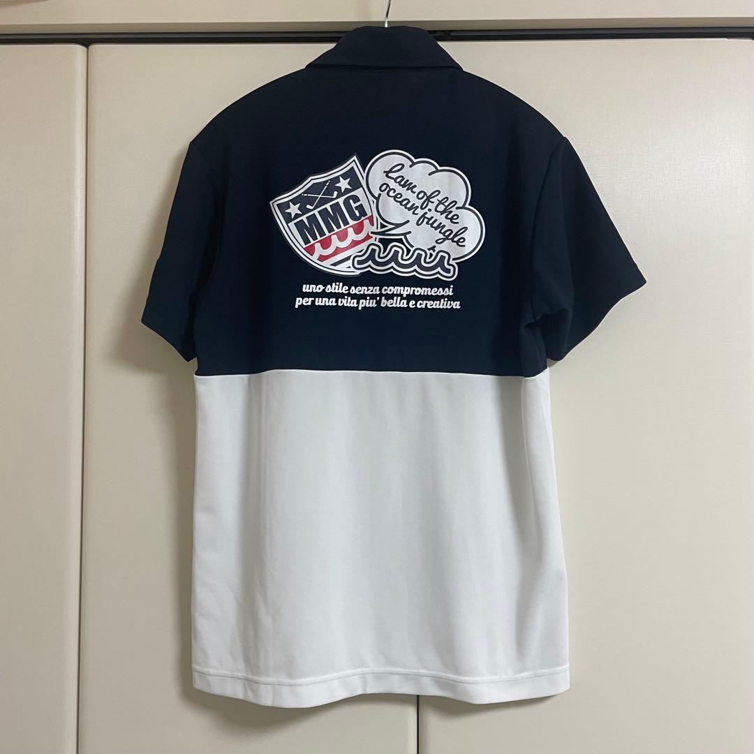 muta ゴルフ　ゴルフ　ポロシャツ　ネイビー　ホワイト　ムータ　メンズ　M