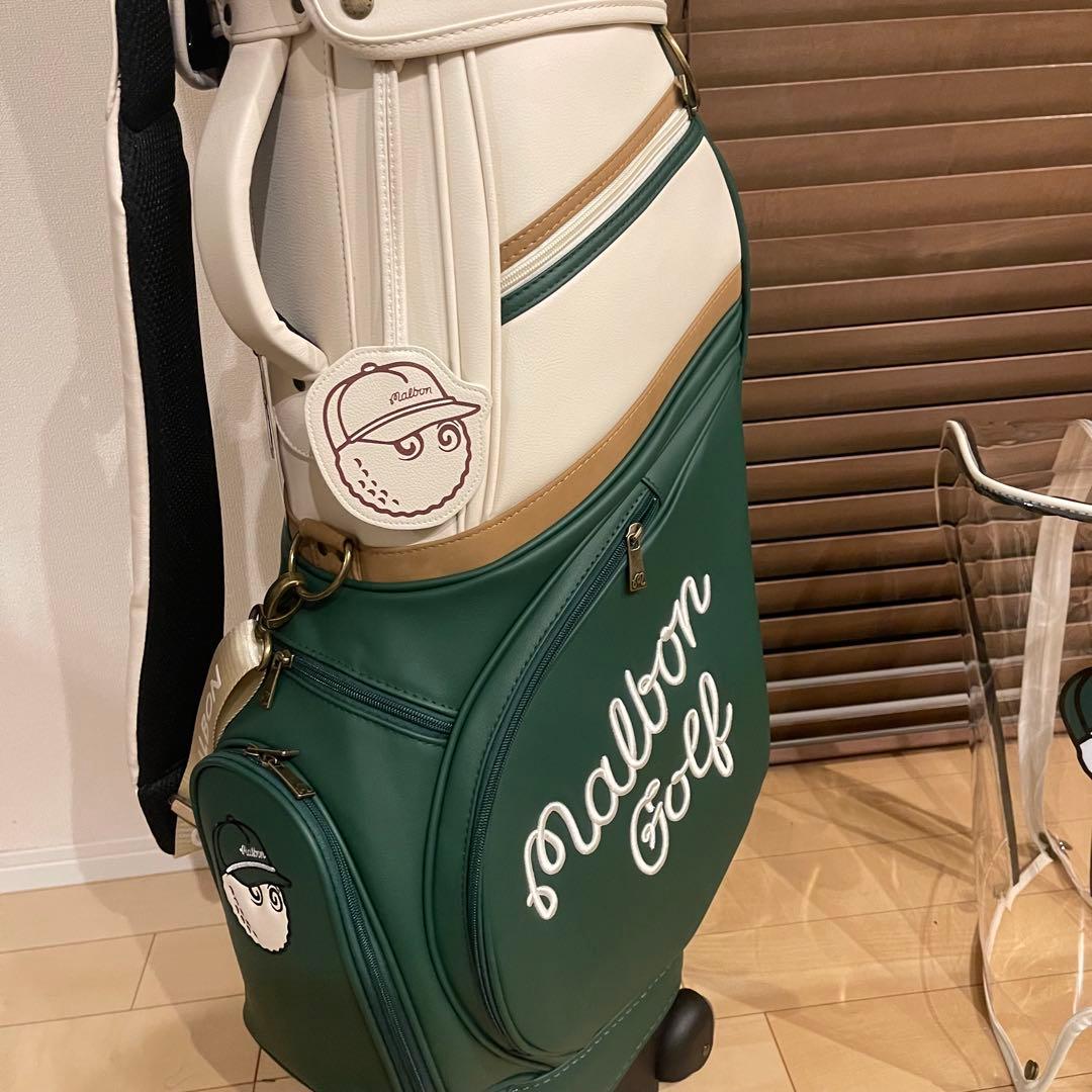 【即発送】MALBON マルボンゴルフ キャディバッグ ゴルフバッグ 緑白