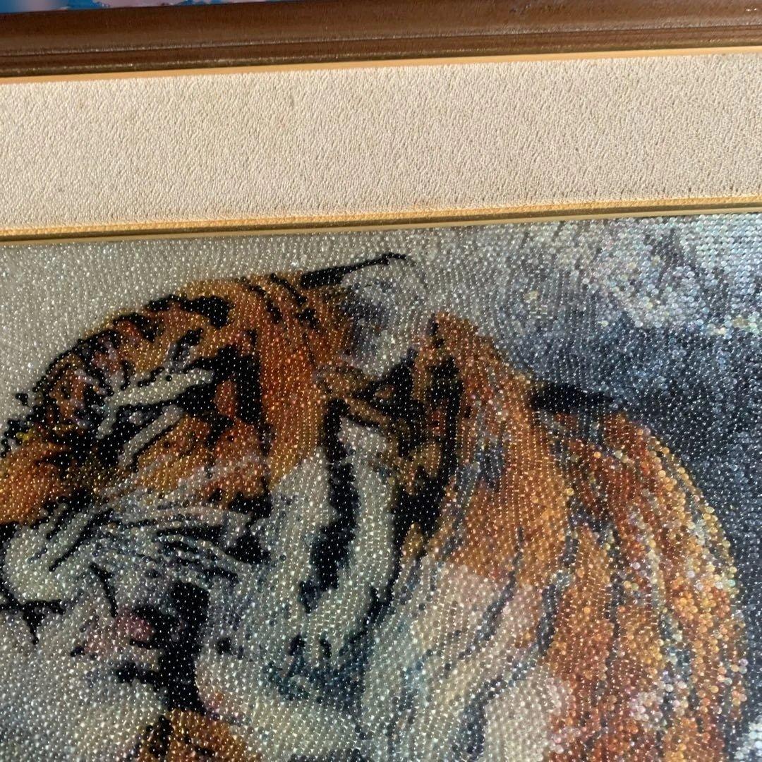 虎★ビンテージレトロ★ビーズデザイン★絵画。