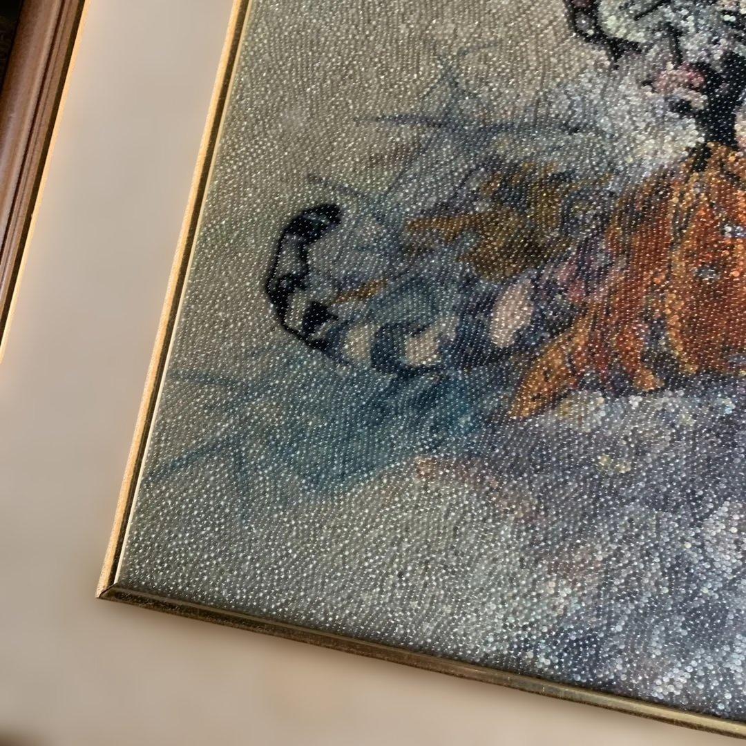 虎★ビンテージレトロ★ビーズデザイン★絵画。