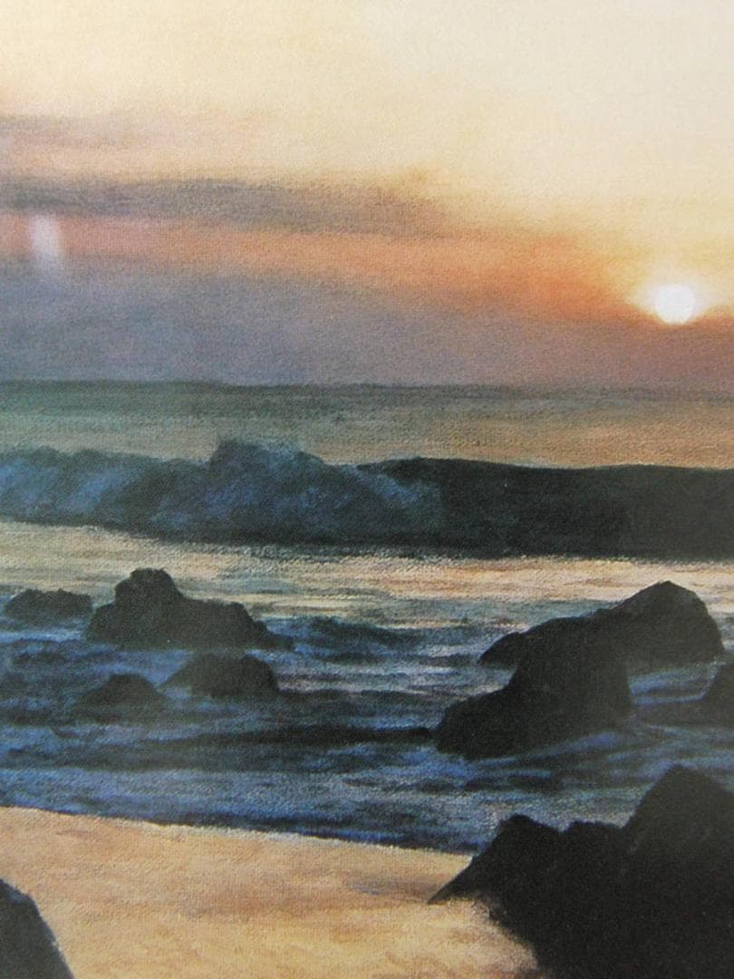 冨安昌也、【東海旭は照る】、希少な額装用画集より、新品額装付